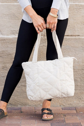 Quilted Tote Bag *Online Only* - Premium clothing at Lonnys NY - Just $48! Shop Womens clothing now