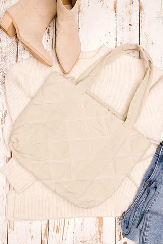 Quilted Tote Bag *Online Only* - Premium clothing at Lonnys NY - Just $48! Shop Womens clothing now