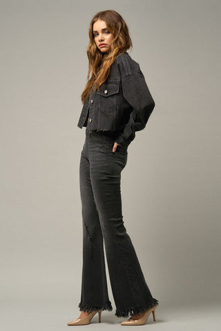 MID-RISE WIDE ELASTIC BANDED FLARE JEANS *Online Only* - Premium  from Insane Gene - Just $84! Shop now