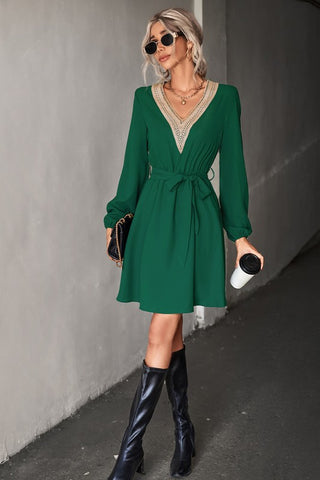 Long Sleeve V-Neck Dress *Online Only* - Premium clothing at Lonnys NY - Just $50! Shop Womens clothing now