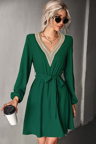 Long Sleeve V-Neck Dress *Online Only* - Premium clothing at Lonnys NY - Just $50! Shop Womens clothing now