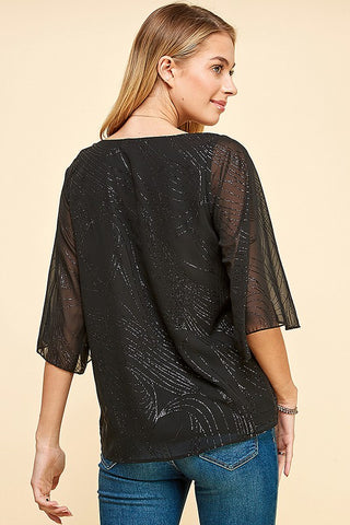 Glitter Print Blouse *Online Only* - Premium clothing at Lonnys NY - Just $45! Shop Womens clothing now