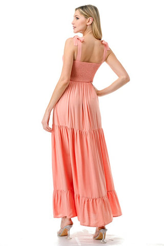 Women Smocked Top with Tiered Bottom Maxi Dress *Online Only* - Premium  at Lonnys NY - Just $50.88! Shop Womens clothing now