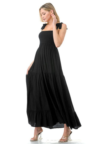 Women Smocked Top with Tiered Bottom Maxi Dress *Online Only* - Premium  at Lonnys NY - Just $50.88! Shop Womens clothing now