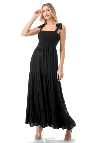 Women Smocked Top with Tiered Bottom Maxi Dress *Online Only* - Premium  at Lonnys NY - Just $50.88! Shop Womens clothing now