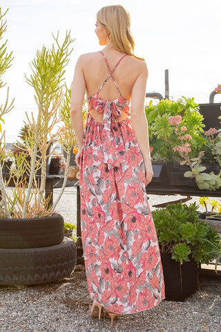 Tie Back Floral Dress  *Online Only* - Premium  at Lonnys NY - Just $79.99! Shop Womens clothing now