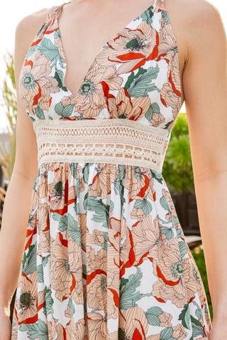 Tie Back Floral Dress  *Online Only* - Premium  at Lonnys NY - Just $79.99! Shop Womens clothing now