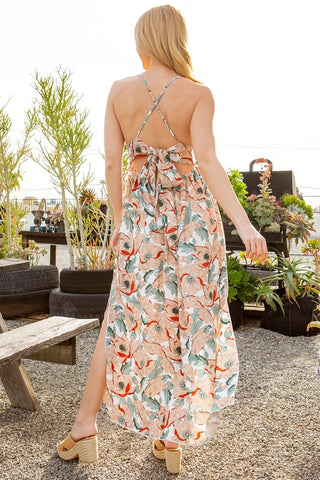 Tie Back Floral Dress  *Online Only* - Premium  at Lonnys NY - Just $79.99! Shop Womens clothing now