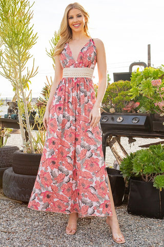 Tie Back Floral Dress  *Online Only* - Premium  at Lonnys NY - Just $79.99! Shop Womens clothing now