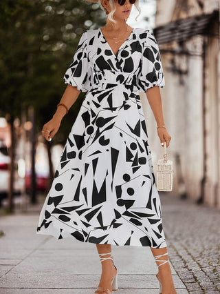 Abstract Printed Womens Dress *Online Only* - Premium clothing at Lonnys NY - Just $65! Shop Womens clothing now