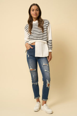 Destroyed Boyfriend Jeans - Premium Jeans at Lonnys NY - Just $74.75! Shop Womens clothing now