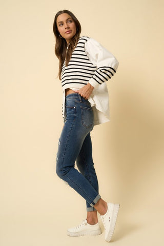Destroyed Boyfriend Jeans - Premium Jeans at Lonnys NY - Just $74.75! Shop Womens clothing now