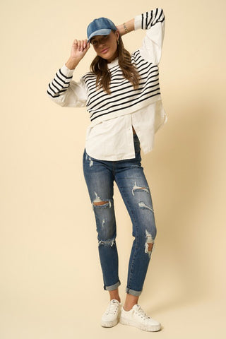 Destroyed Boyfriend Jeans - Premium Jeans at Lonnys NY - Just $74.75! Shop Womens clothing now