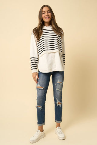 Destroyed Boyfriend Jeans - Premium Jeans at Lonnys NY - Just $74.75! Shop Womens clothing now