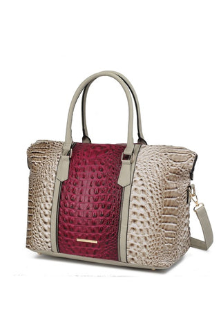 Mia K Faux Crocodile Weekender Duffle Bag *Online Only* - Premium Bags at Lonnys NY - Just $175! Shop Womens clothing now