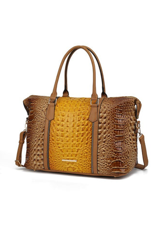 Mia K Faux Crocodile Weekender Duffle Bag *Online Only* - Premium Bags at Lonnys NY - Just $175! Shop Womens clothing now