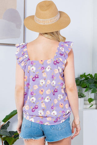 Swiss Dot Print Ruffle Sleeve Top *Online Only* - Premium Shirts & Tops at Lonnys NY - Just $45! Shop Womens clothing now