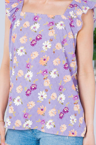 Swiss Dot Print Ruffle Sleeve Top *Online Only* - Premium Shirts & Tops at Lonnys NY - Just $45! Shop Womens clothing now