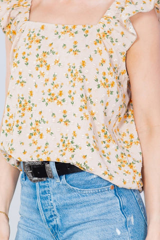 Swiss Dot Print Ruffle Sleeve Top *Online Only* - Premium Shirts & Tops at Lonnys NY - Just $45! Shop Womens clothing now