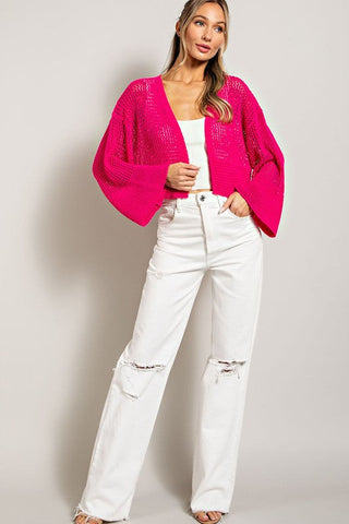 Eyelet Knit Cardigan *Online Only* - Premium  at Lonnys NY - Just $63! Shop Womens clothing now
