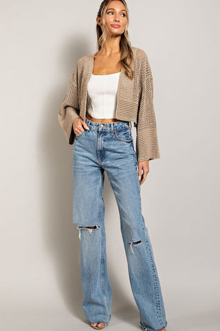 Eyelet Knit Cardigan *Online Only* - Premium  at Lonnys NY - Just $63! Shop Womens clothing now