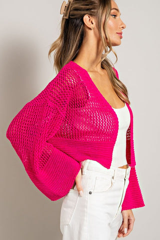 Eyelet Knit Cardigan *Online Only* - Premium  at Lonnys NY - Just $63! Shop Womens clothing now