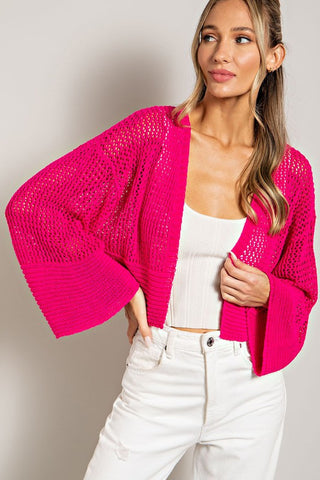 Eyelet Knit Cardigan *Online Only* - Premium  at Lonnys NY - Just $63! Shop Womens clothing now