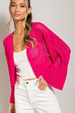 Eyelet Knit Cardigan *Online Only* - Premium  at Lonnys NY - Just $63! Shop Womens clothing now
