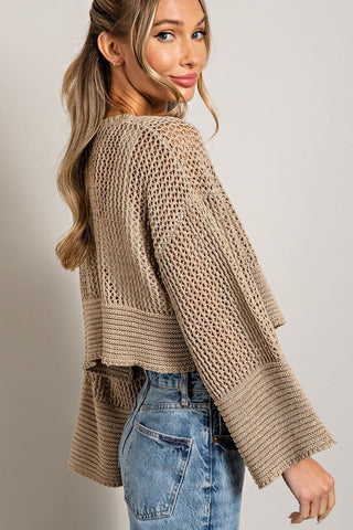 Eyelet Knit Cardigan *Online Only* - Premium  at Lonnys NY - Just $63! Shop Womens clothing now