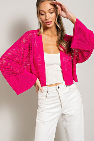 Eyelet Knit Cardigan *Online Only* - Premium  at Lonnys NY - Just $63! Shop Womens clothing now