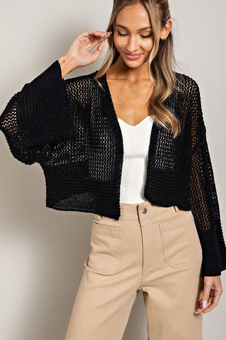 Eyelet Knit Cardigan *Online Only* - Premium  at Lonnys NY - Just $63! Shop Womens clothing now
