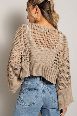Eyelet Knit Cardigan *Online Only* - Premium  at Lonnys NY - Just $63! Shop Womens clothing now