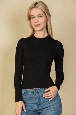 Ribbed Long Sleeve Shirt *Online Only* - Premium clothing at Lonnys NY - Just $32! Shop Womens clothing now