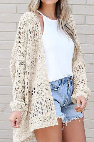 Crochet Dolman Knit Sleeve Cardigan *Online Only* - Premium  at Lonnys NY - Just $65! Shop Womens clothing now