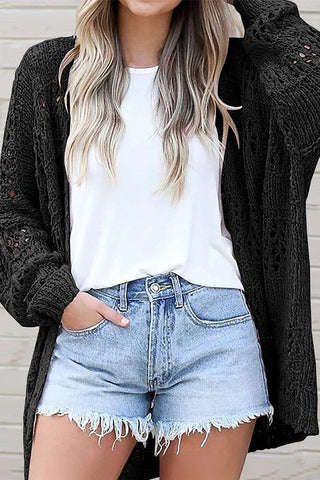 Crochet Dolman Knit Sleeve Cardigan *Online Only* - Premium  at Lonnys NY - Just $65! Shop Womens clothing now
