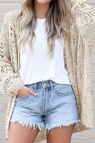 Crochet Dolman Knit Sleeve Cardigan *Online Only* - Premium  at Lonnys NY - Just $65! Shop Womens clothing now