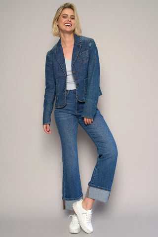 Cuffed Cropped High Rise Jeans *Online Only* - Premium clothing at Lonnys NY - Just $82! Shop Womens clothing now