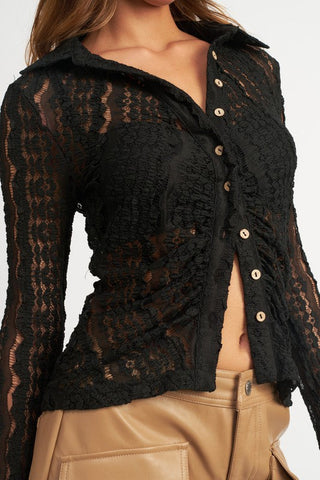 BELL SLEEVE LACE TOP *Online Only* - Premium  at Lonnys NY - Just $61.75! Shop Womens clothing now