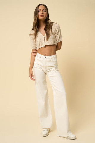 HIGH RISE WIDE LEG JEANS - Premium  at Lonnys NY - Just $90! Shop Womens clothing now