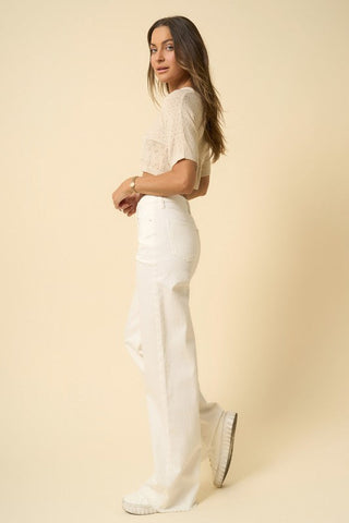 HIGH RISE WIDE LEG JEANS - Premium  at Lonnys NY - Just $90! Shop Womens clothing now