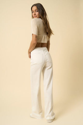 HIGH RISE WIDE LEG JEANS - Premium  at Lonnys NY - Just $90! Shop Womens clothing now