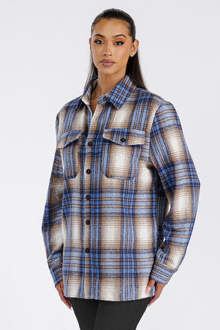 Boyfriend Oversized Soft Flannel Shacket *Online Only* - Premium Shirts & Tops at Lonnys NY - Just $55! Shop Womens clothing now
