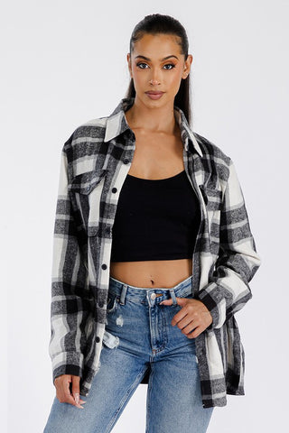 Boyfriend Oversized Soft Flannel Shacket *Online Only* - Premium Shirts & Tops at Lonnys NY - Just $55! Shop Womens clothing now