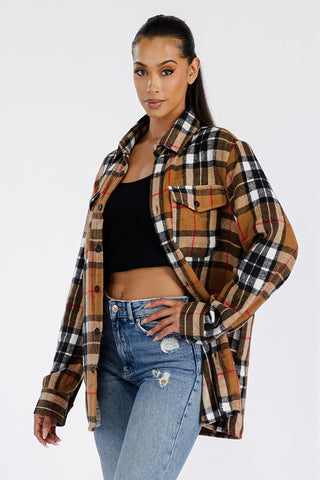 Boyfriend Oversized Soft Flannel Shacket *Online Only* - Premium Shirts & Tops at Lonnys NY - Just $55! Shop Womens clothing now