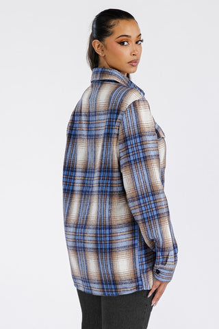 Boyfriend Oversized Soft Flannel Shacket *Online Only* - Premium Shirts & Tops at Lonnys NY - Just $55! Shop Womens clothing now