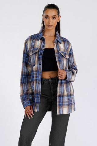 Boyfriend Oversized Soft Flannel Shacket *Online Only* - Premium Shirts & Tops at Lonnys NY - Just $55! Shop Womens clothing now