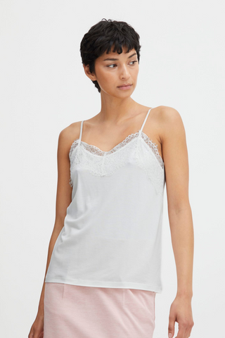 ICHI Jersey Top With Lace - Premium Shirts & Tops at Lonnys NY - Just $57! Shop Womens clothing now