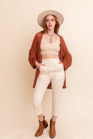 Knit Netted Cardigan - Premium  at Lonnys NY - Just $45! Shop Womens clothing now