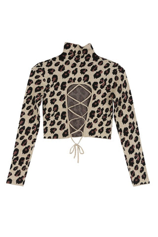 Mock Neck Lace Up Back Top *Online Only* - Premium clothing at Lonnys NY - Just $38! Shop Womens clothing now