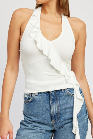 Ruffle Halter Top *Online Only* - Premium clothing at Lonnys NY - Just $41! Shop Womens clothing now